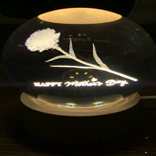Lampara 3D bola cristal del dia de la madre diametro de bola de 6cm LED859