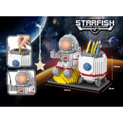Lego de astronauta con porta-lapices con luz LG07