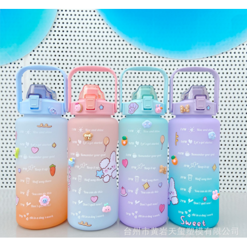 Botella de 2000ml colores degradados con stickers 2D y 3D LU482