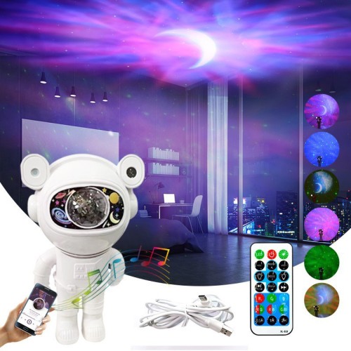 Lámpara de astronauta cielo estrellado con música (modelo Bluetooth + modelo de control remoto) 21*12*12 cm LU5428