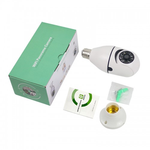Conjunto de cámara de bombilla inalámbrica para el hogar (rotación de 360°) LU6079