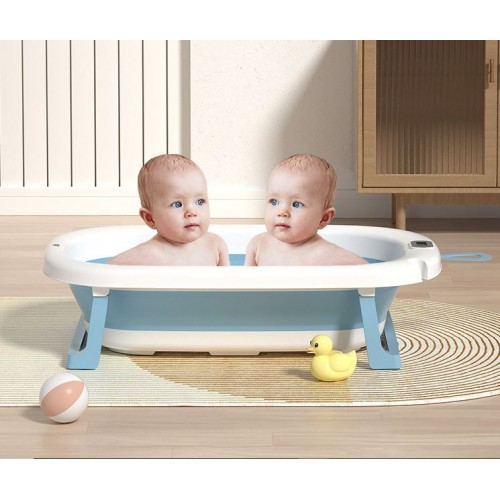 Bañera plegable para bebés, con pantalla LCD de temperatura LU6215
