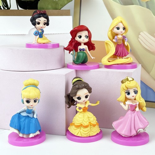Figuras de princesas paquete de 6 piezas, tamaño 10cm LU6619