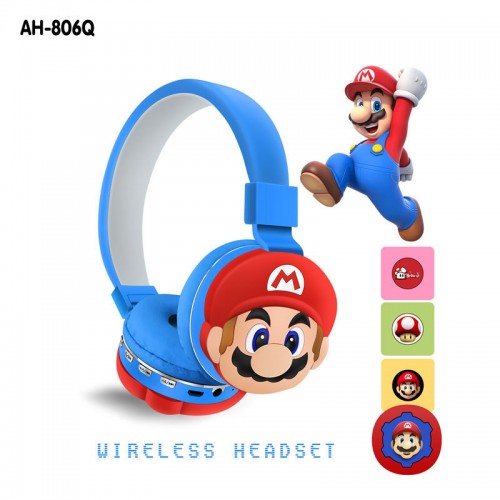 Audífonos de diadema bluetooth inalámbricos de Mario Bros (calidad de sonido HIFI) LU6743