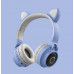 Auricular de diadema Bluetooth de oreja de gato con luz LED