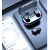 Auricular Bluetooth 5.3 pantalla digital colorido RGB efecto de luz dinámica auricular Bluetooth en la oreja modelo deportivo LY372