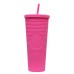 Vaso de paja de plástico de 24Oz 710 ml, rosa fiusha y rosa pastel N1-028