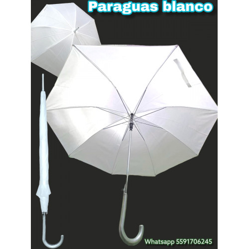 Paraguas blanco para campañas políticas PARCM01