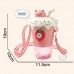 Máquina de burbujas Taza de leche con figuras de mascotas diseño de correa, iluminación colorida, música, regalo para niños, máquina de burbujas, Juguetes