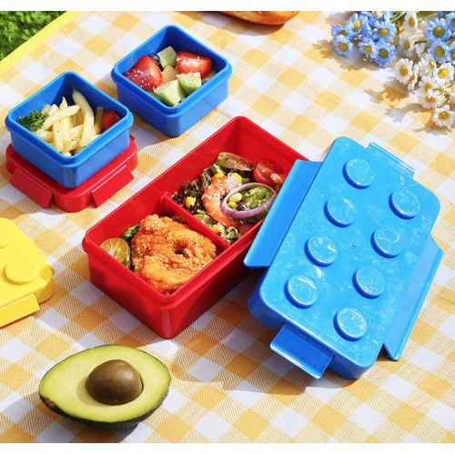 Lonchera caja de fruta infantil con forma de bloques de construcción 16063