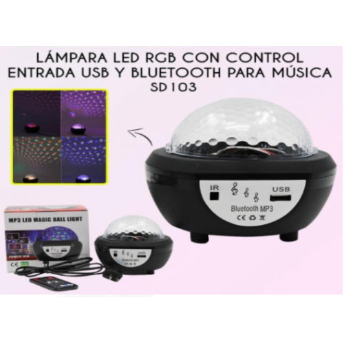 Lampara Led RGB, Bluetooth MP3