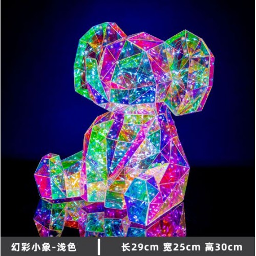 Elefante poligonal con luz LED de 28x25x30cm SDD1150