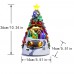 Decoración en forma de árbol de navidad con casita,reno y tren con rotación adentro SDD1175