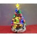 Decoración en forma de árbol de navidad con casita,reno y tren con rotación adentro SDD1175