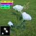 Lampara solar de 3 cabezas con forma de rosa para jardín de 73cm SDD1201