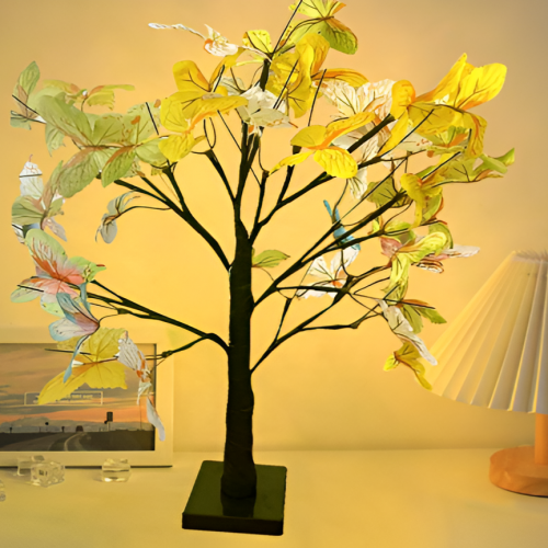 Árbol con hoja de mariposas con luces led para decorar 60CM,PILAR o USB SDD1224