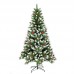 Árbol navideño con puntas nevadas y adornos de piñas y frutos 120cm SDS116