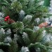 Árbol de navidad puntiagudo blanco + agujas de pino + frutos rojos 210cm SDS119