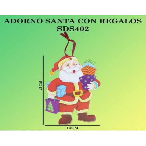 Figura navideña de santa claus con regalos 21*14cm SDS402