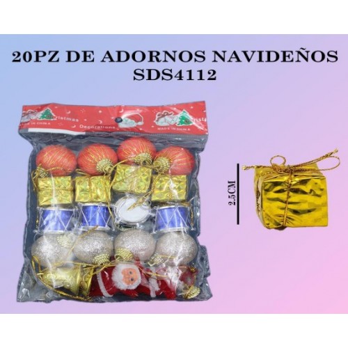 Paquete de adornos navideños de 20pzs SDS4112