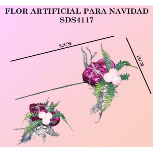 Adorno navideño de flor artificial SDS4117