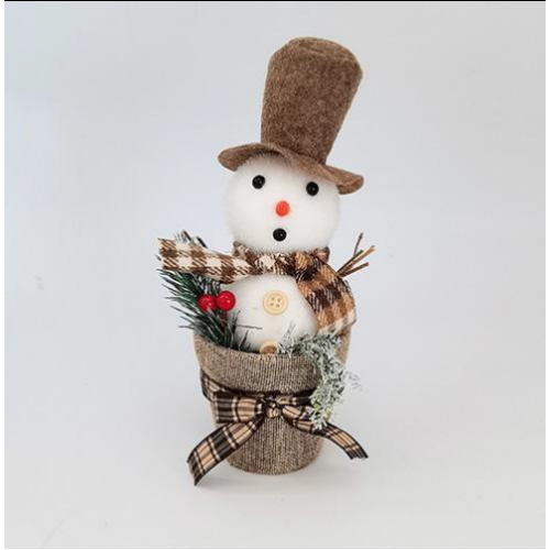 Adorno navideño de muñeco de nieve con bufanda SDS501