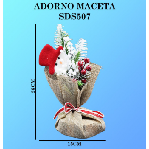 Adorno maceta navideño26*15cm SDS507