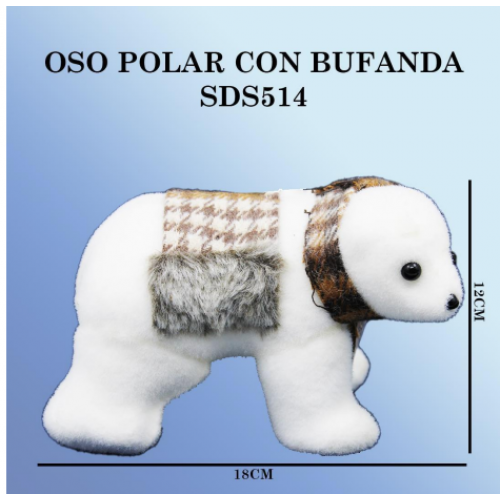 Oso polar con bufanda 12*18cm SDS514