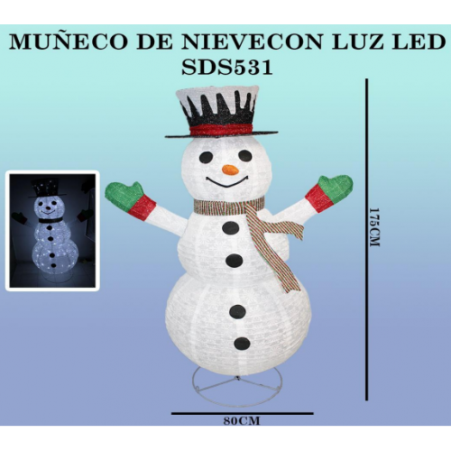 Muñeco de nieve con luz led 180CM 71*13*69