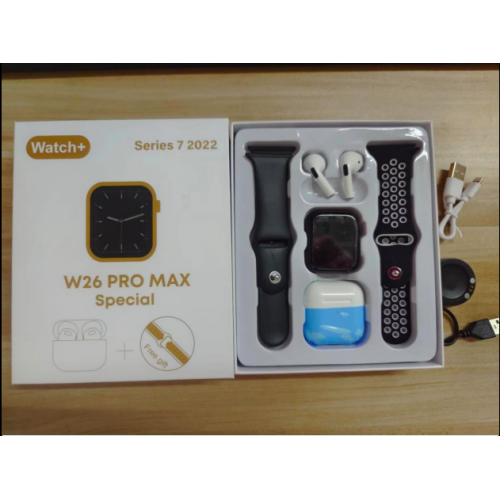Kit smart watch W26promax con 2 correas y con audífonos