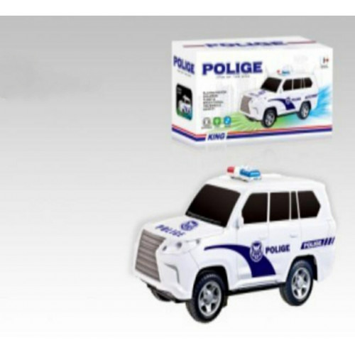 Carro de tracción en forma de camioneta de policía, con luz y música   TOY595