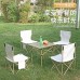 Mesa para jardín en color beige de aluminio plegable 55*55*50CM ZZ01